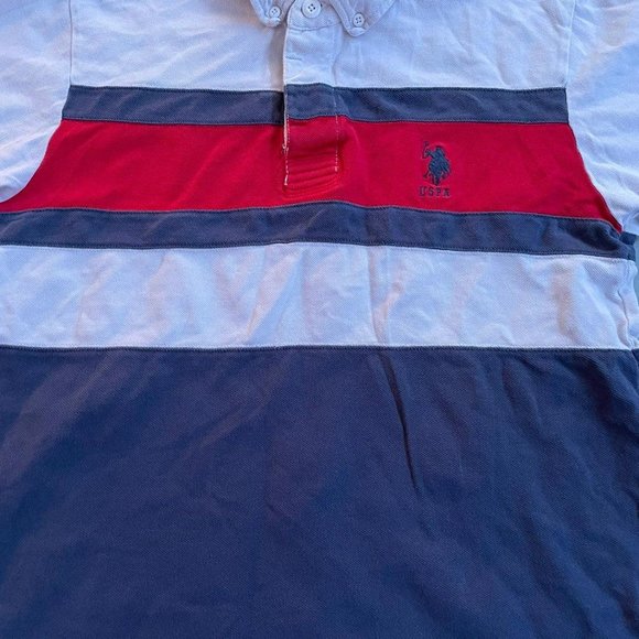 US Polo Assn Mens Stripe Polo Shirt Size Medium re - Picture 2 of 4